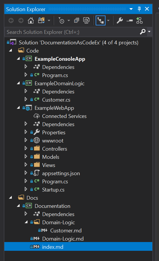 Exampled Solution Explorer